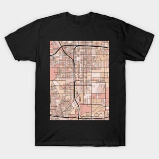 San Bernardino Map Pattern in Soft Pink Pastels T-Shirt